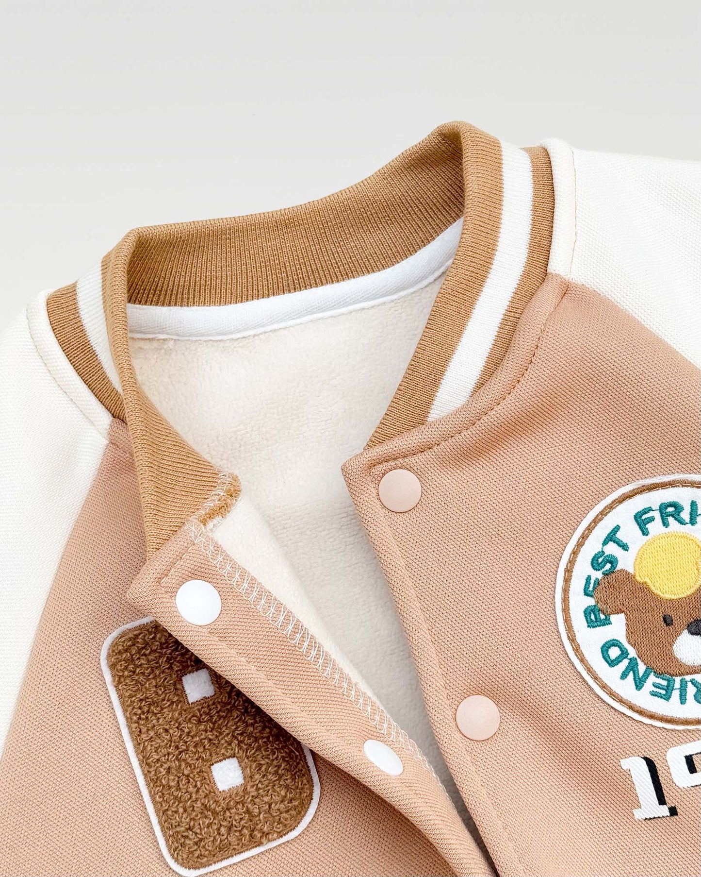 B Appliquéd Embroidered Baseball Jacket