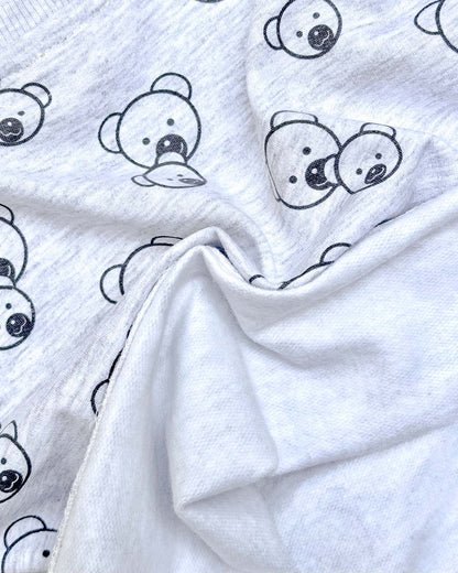 Fleeced Bear Bouclé Embroidery & Baby Print Co-ord