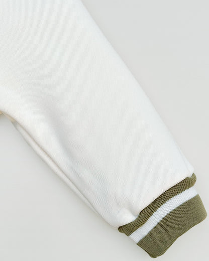 B Appliquéd Embroidered Baseball Jacket