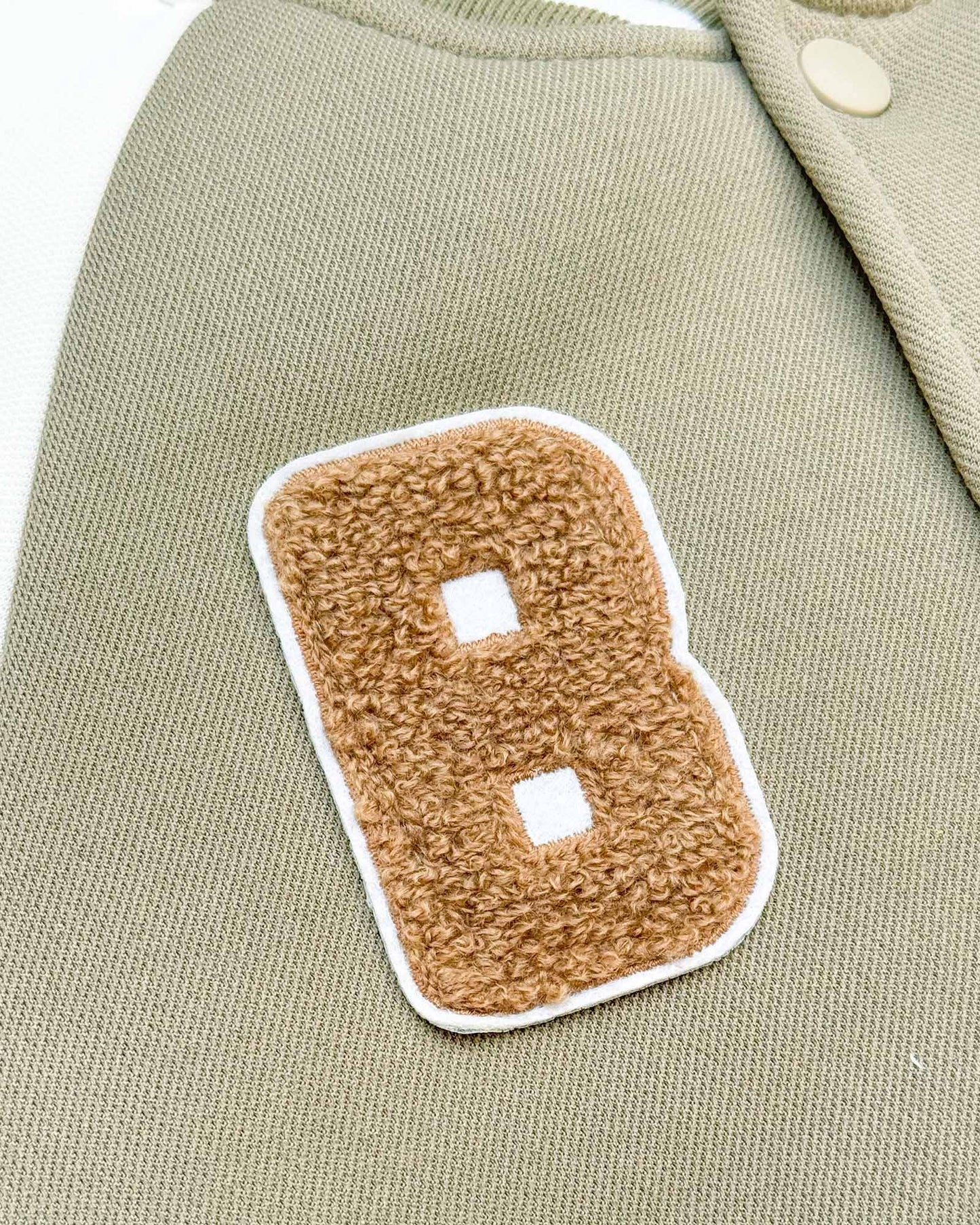 B Appliquéd Embroidered Baseball Jacket