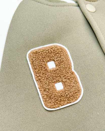 B Appliquéd Embroidered Baseball Jacket