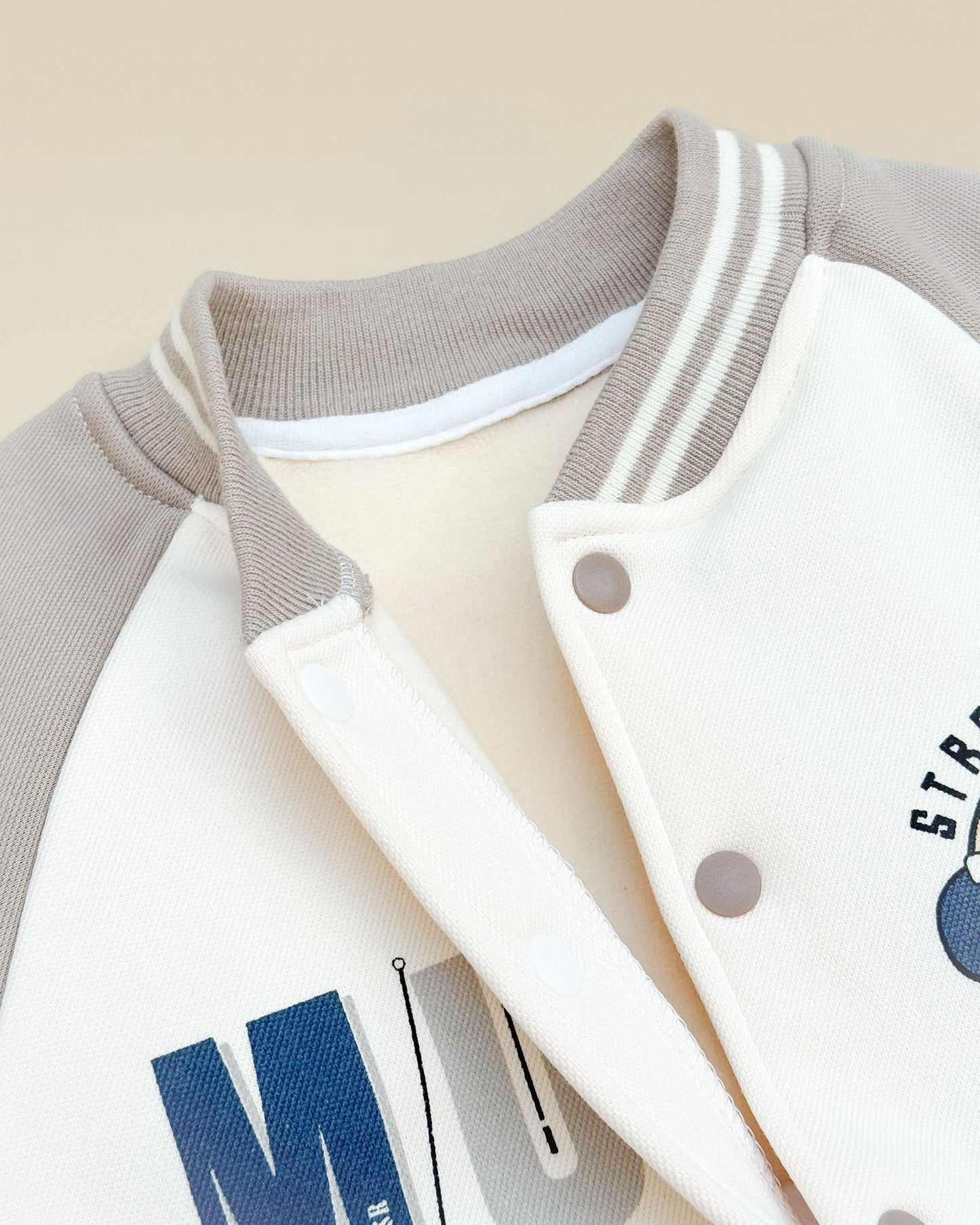 NYC Lullaby Printed Baseball Jacket