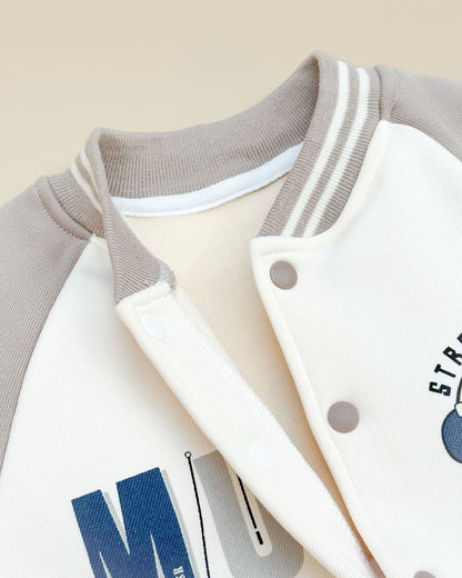 NYC Lullaby Printed Baseball Jacket