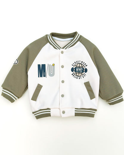 NYC Lullaby Printed Baseball Jacket