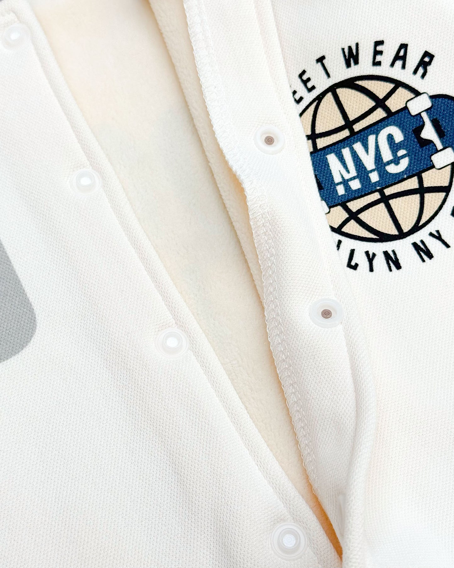 NYC Lullaby Printed Baseball Jacket