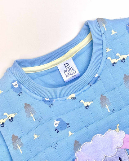 Quilted Sheep Appliqué & Forest Print Co-ord Set