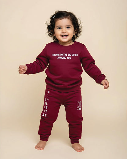 Escape Puff Printed Fleeced Co-ord Set