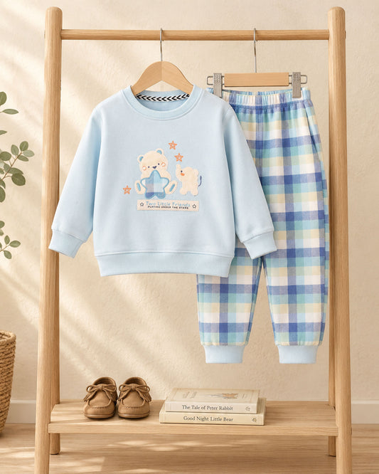 Two Friends Appliqued Fleeced Co-Ord Set