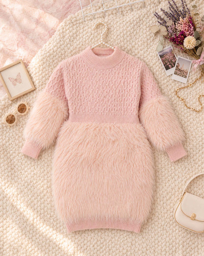 Honeycomb Cable Knit Textured Pencil Midi Dress