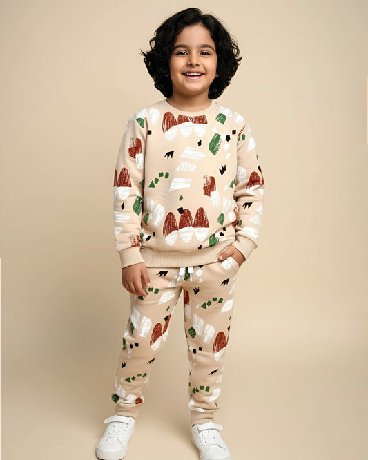 Abstract Printed Full Sleeves Co-ord Set