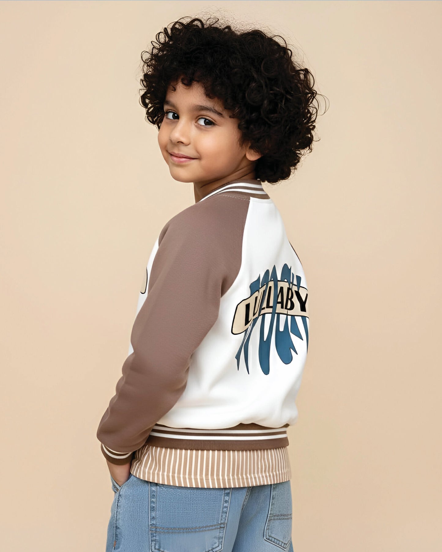 NYC Lullaby Printed Baseball Jacket