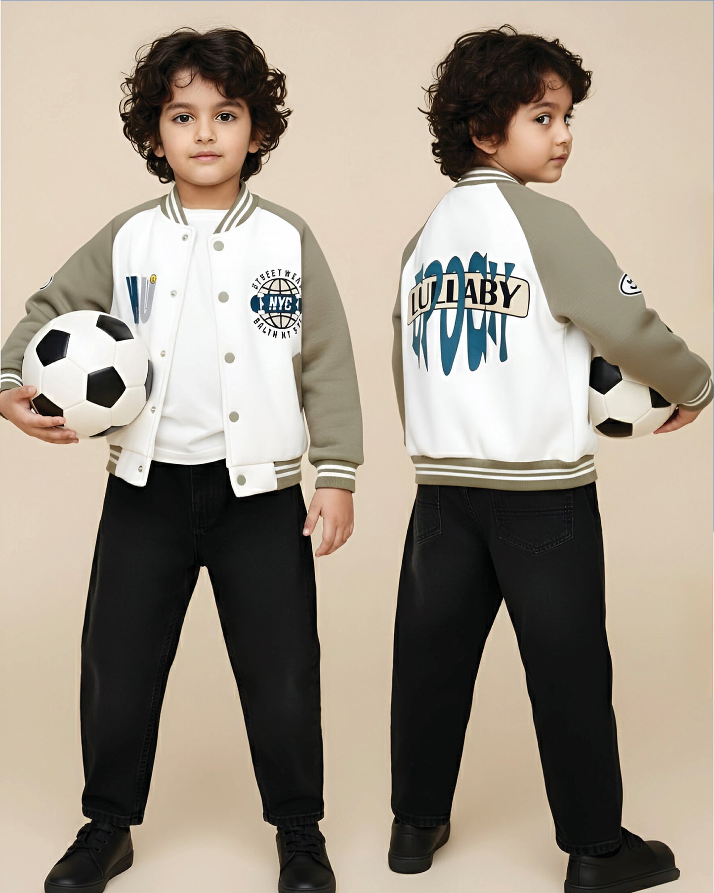 NYC Lullaby Printed Baseball Jacket
