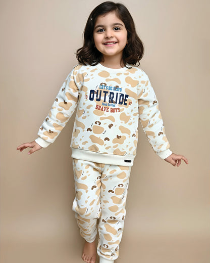 Ameoba Printed Fleeced Co-ord Set