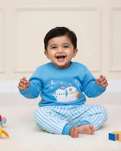 Bear Night Appliqués Fleeced Co-Ord Set