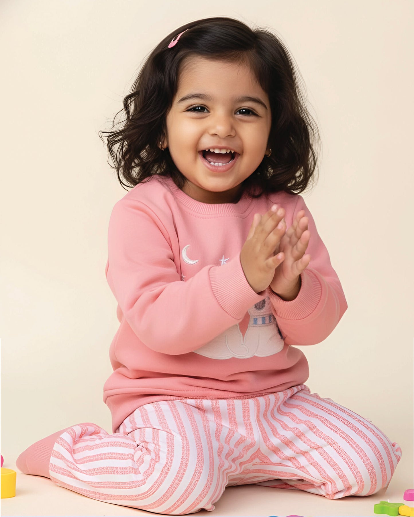 Bear Night Appliqués Fleeced Co-Ord Set