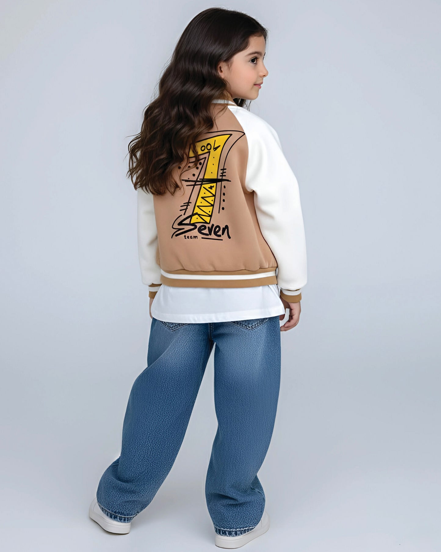 B Appliquéd Embroidered Baseball Jacket