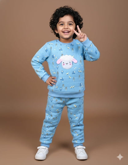 Quilted Sheep Appliqué & Forest Print Co-ord Set