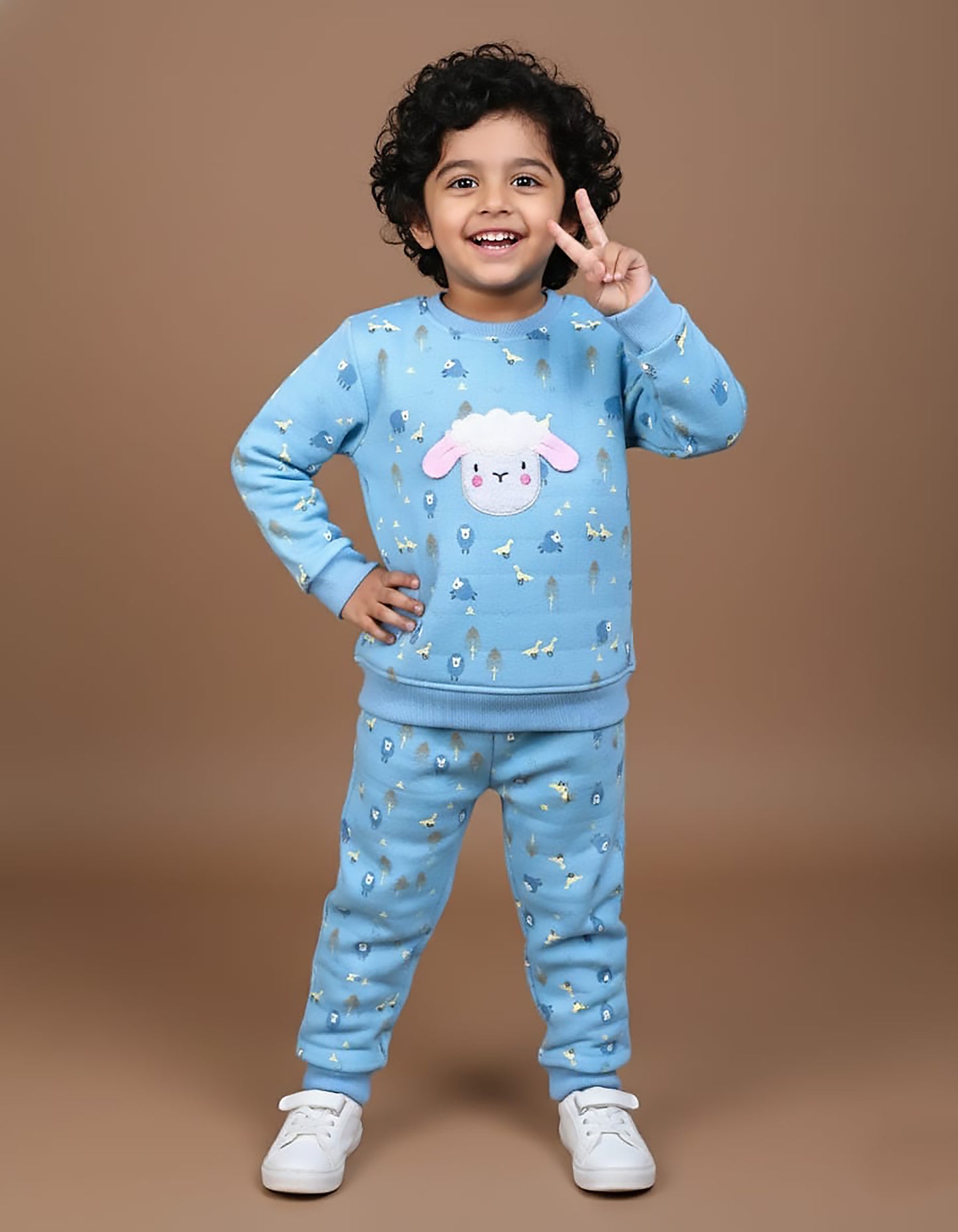 Quilted Sheep Appliqué & Forest Print Co-ord Set