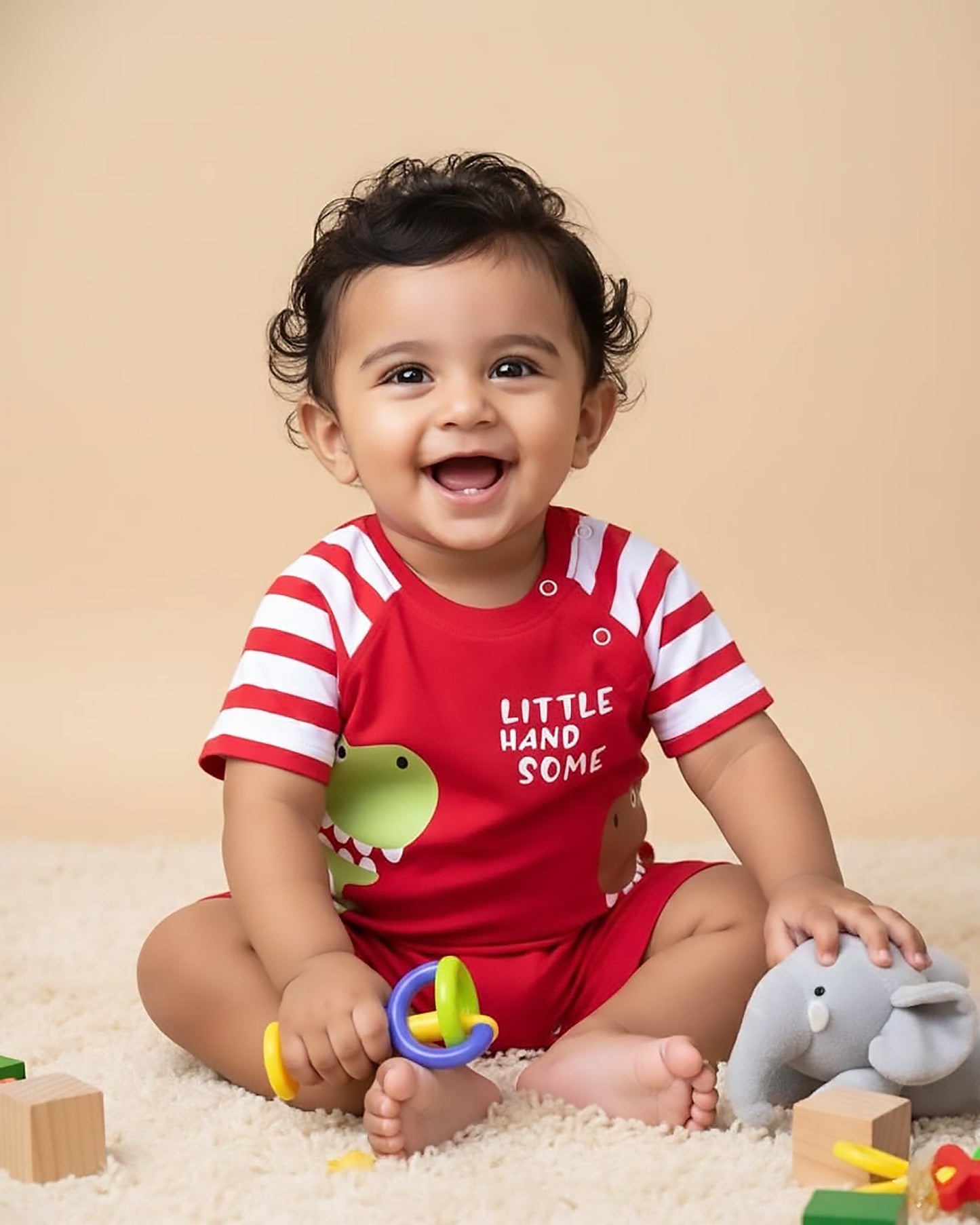Half Sleeves Little Hand Some Printed Romper