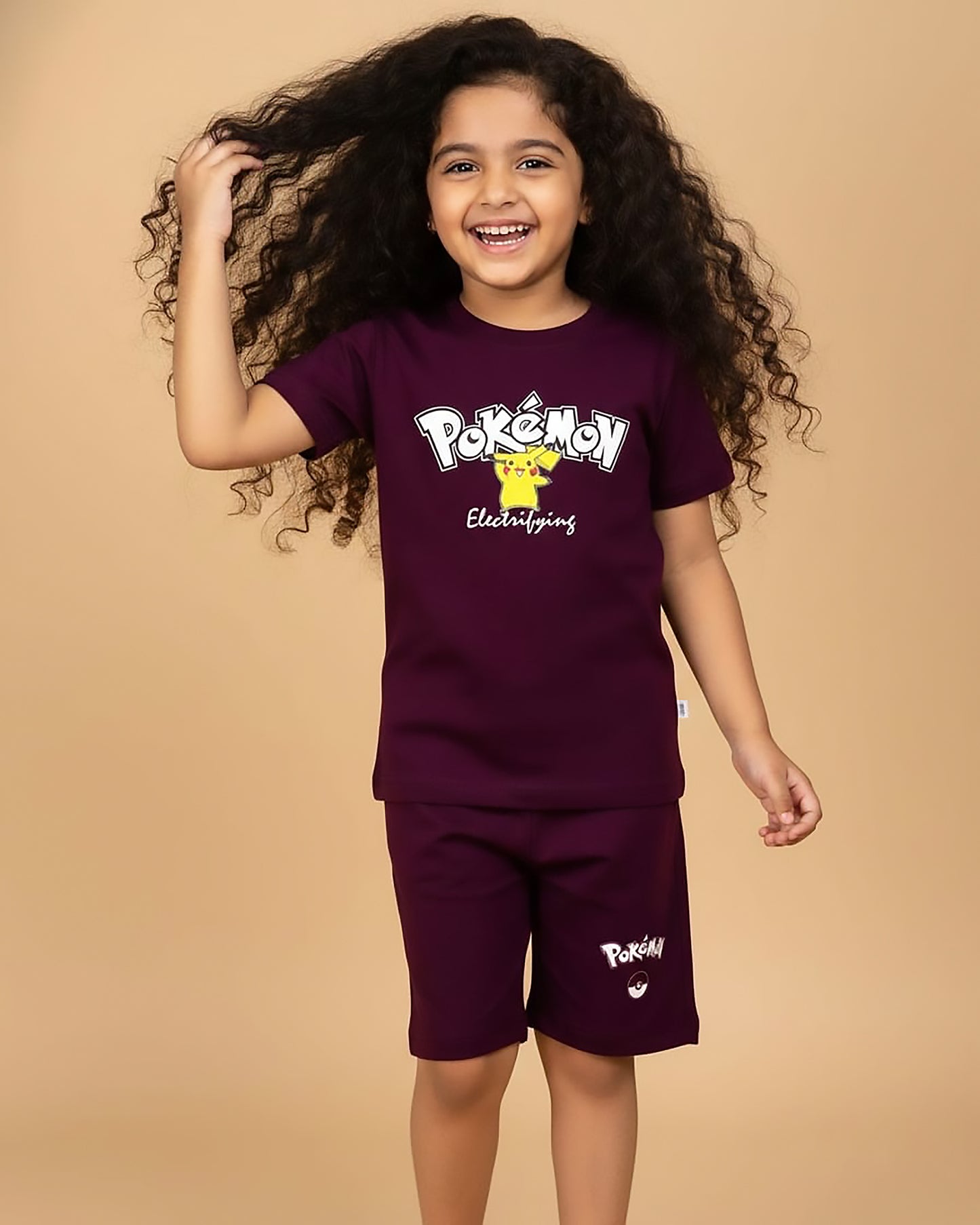 Pokemon Printed Shorts T-Shirt Co-Ord Set