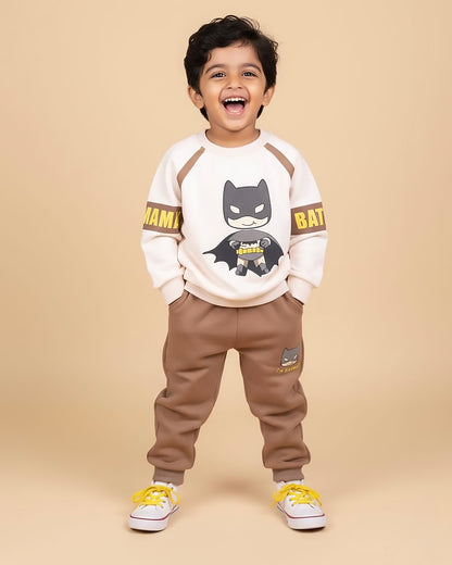 Batman Appliqued Printed Fleeced Co-ord Set
