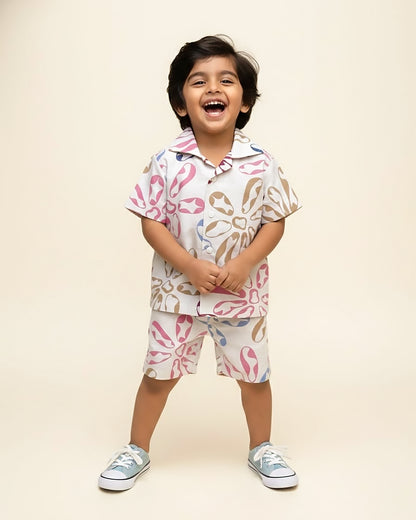Hawaiian Print Shirt & Shorts Co-ord Set