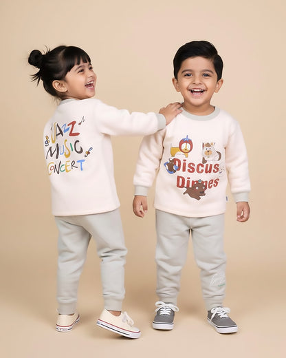 Puppies Applique Printed Fleeced Co-Ord Set