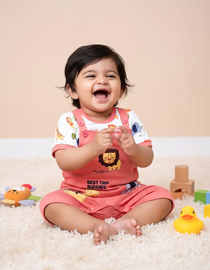 Best Trip Buddies Printed Dungaree Romper