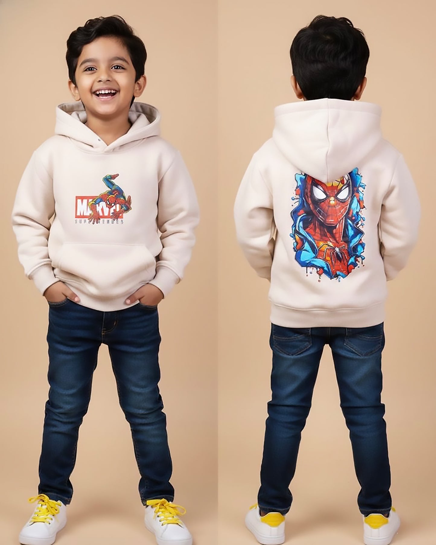 Marvel Spiderman Printed Fleeced Hoodie