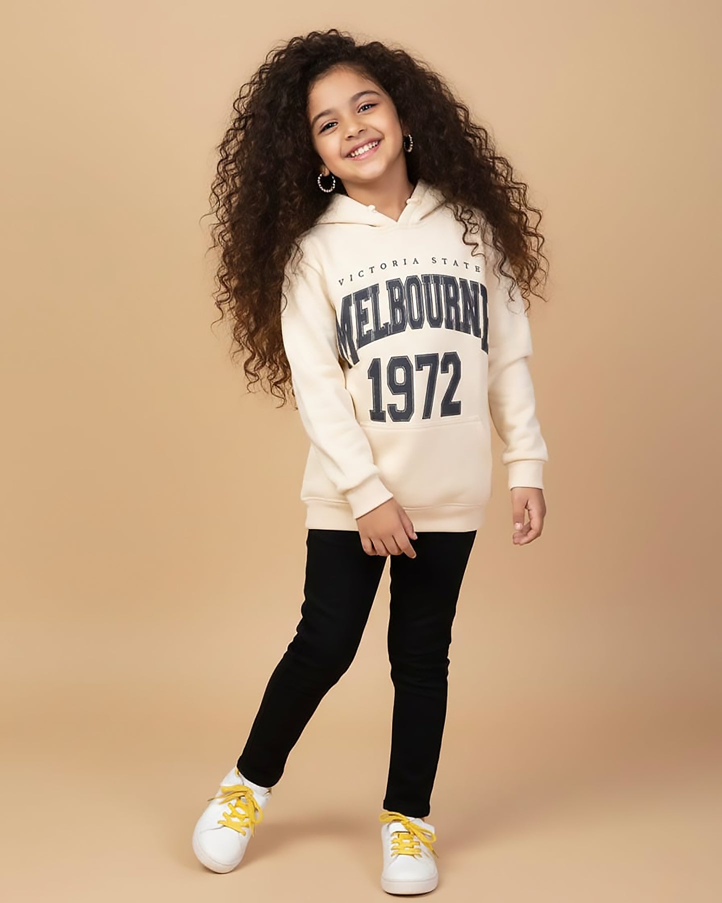 Melbourne Printed Fleeced Hoodie