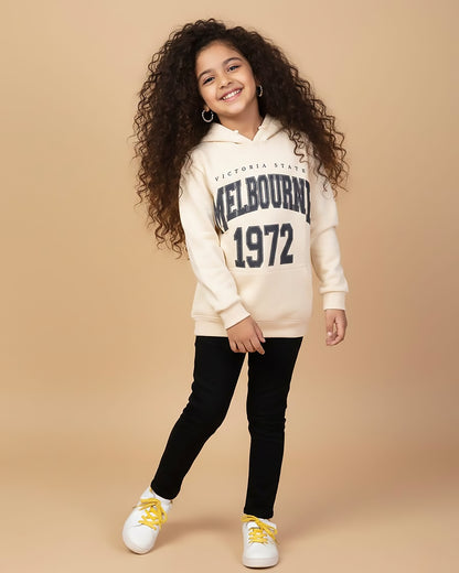 Melbourne Printed Fleeced Hoodie