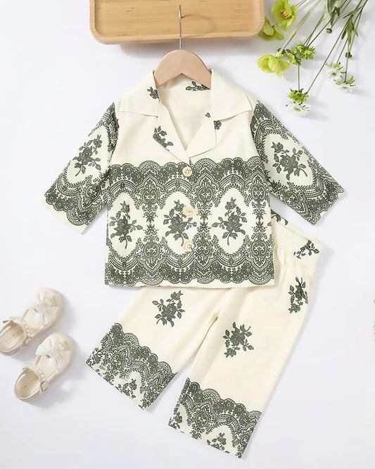 Floral Print Pure Cotton Shirt & Pants Casual Co-ord Set