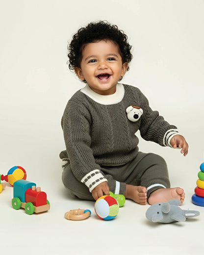 Toy Appliqued Knitted Sweater Co-Ord Set