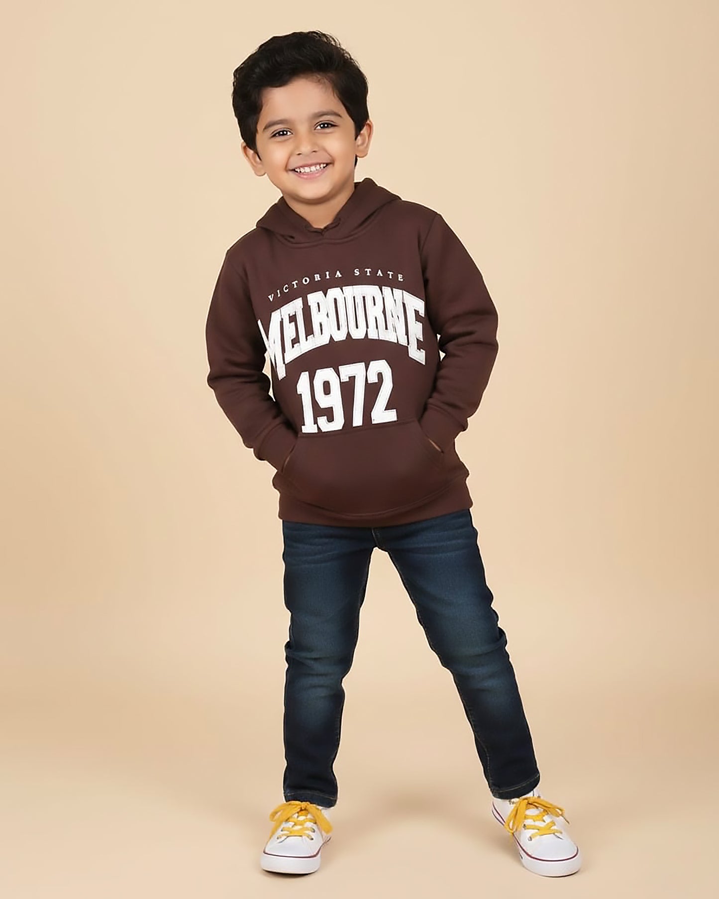 Melbourne Printed Fleeced Hoodie