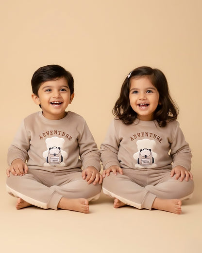 Bear Adventure Appliqued Soft Textured Co-ord Set