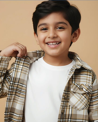 Soft Textured Check Flannel Jacket