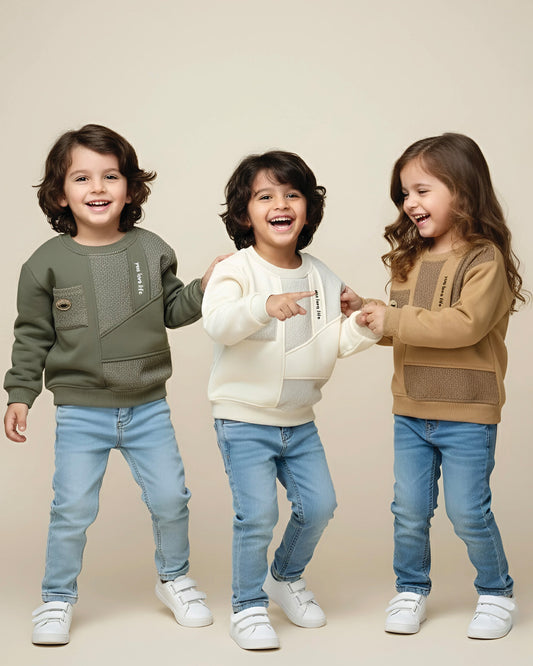 Stylish Love Life Printed Textured Fleeced Sweatshirt