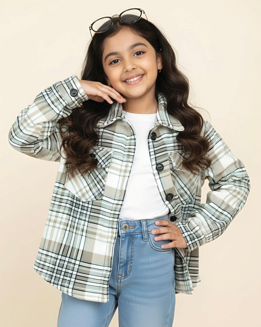Soft Textured Check Flannel Jacket